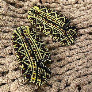 Hand Knitted Turkish Wool Socks | 100 % Natural Wool | Indoor Slipper Socks